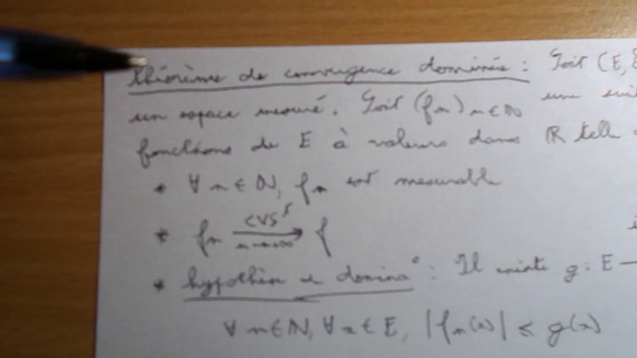 Mesure et Intégration L3 Théorème Convergence Dominée Exercice — free download