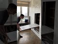 Стол-невидимка: Откидной стол из стены с керамогранитной столешницей