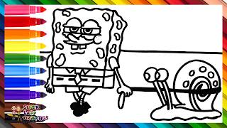 Draw And Color Spongebob And Gary The Snail Drawings For Kids