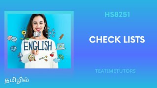 Checklists | Technical English | Explained in Tamil