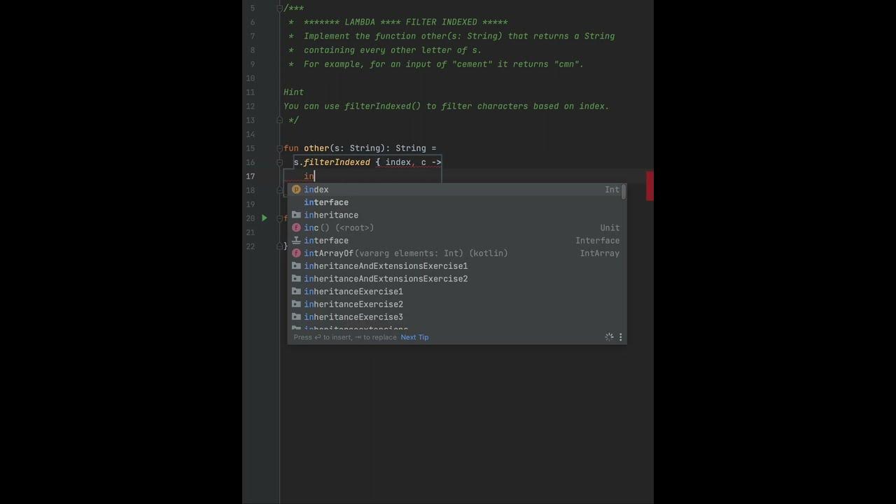 Kotlin filter indexed substring super easy programming youtube