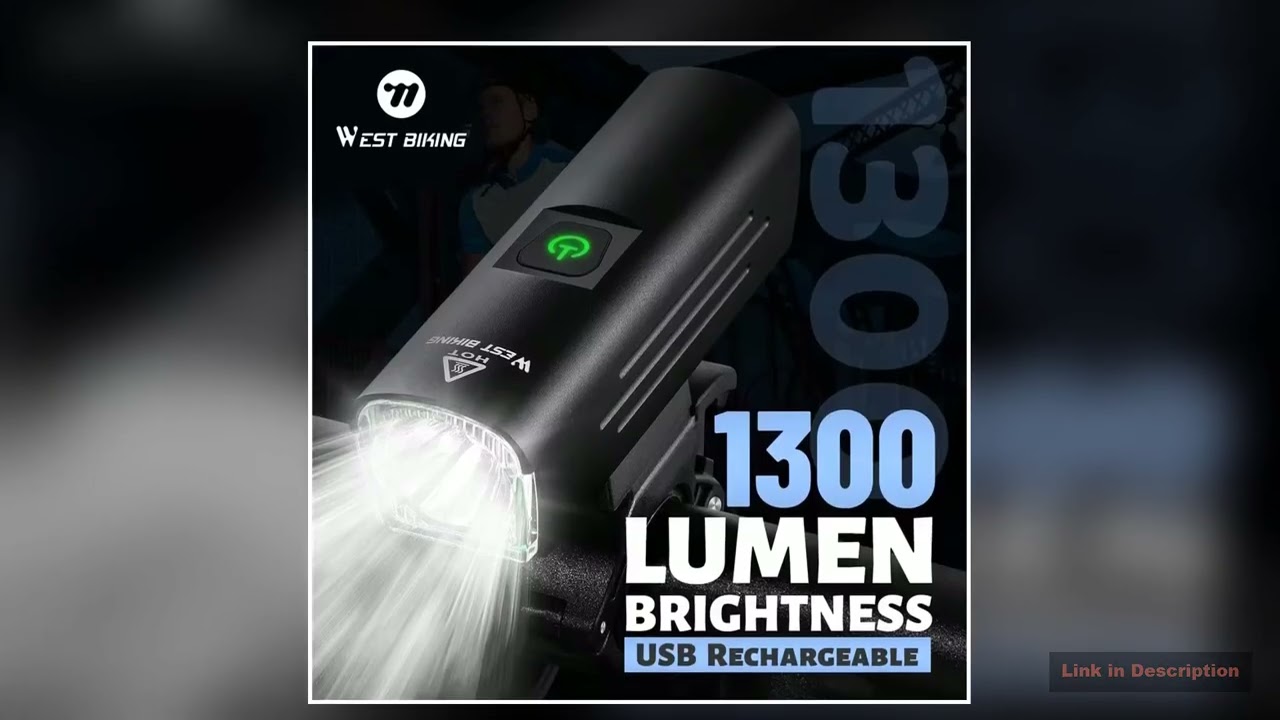 WEST BIKING Contest Level Bicycle Light 1300 Lumen USB Rechargeable Flashlight MTB Road Bike LED