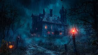 Haunted Castle Ambience: Stormy Night with Heavy Rain, Thunder and Spooky Sound⚡Relaxing, Study,Work