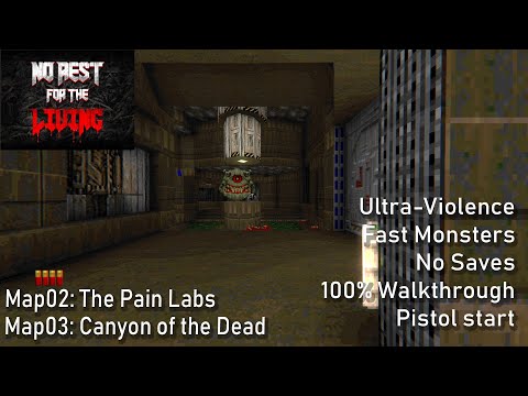 Видео: ЕСТЬ ГДЕ РАЗГУЛЯТЬСЯ [] Doom 2: No Rest for the Living Map02 + Map03 100% UV with Fast monsters