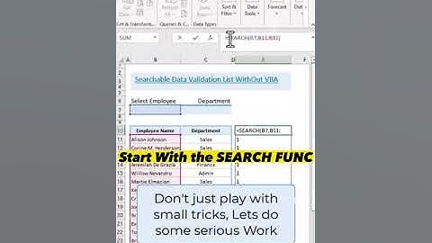 Most Desirable Excel Tip for Searchable Data Validation List #youtubeshorts #excel #shorts
