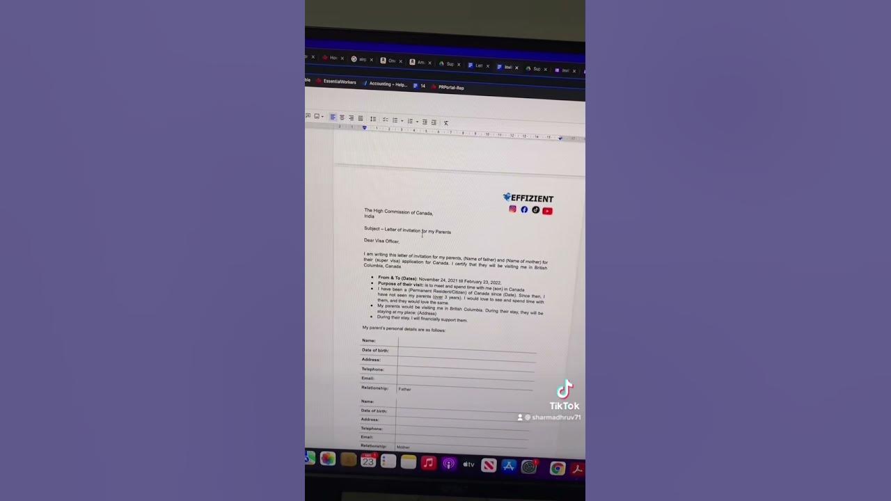 Visa invitation letter template #visitorvisa #supervisa #canada - YouTube