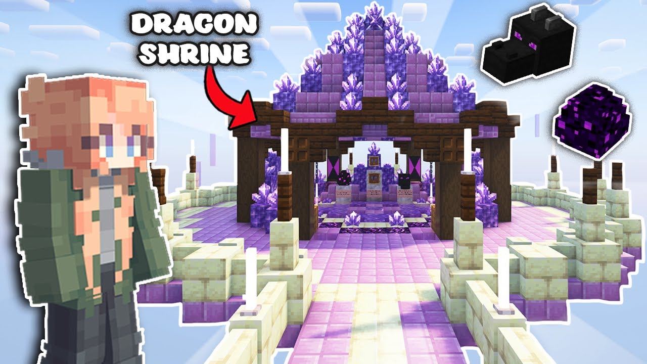 ☁️ I Built a DRAGON Shrine in Minecraft Skyblock - YouTube