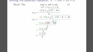 Solving Quadratic Equations with the Quadratic Formula - Example 7