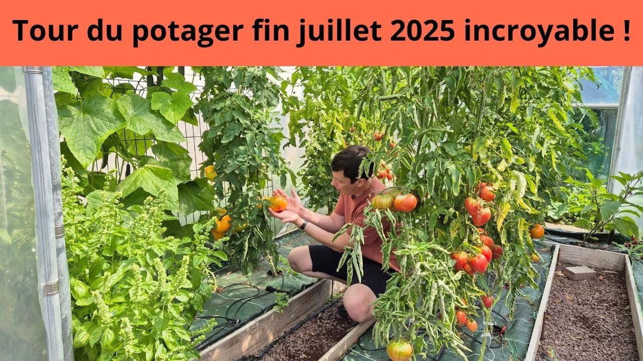 Tour du potager fin juillet 2025 incroyable !