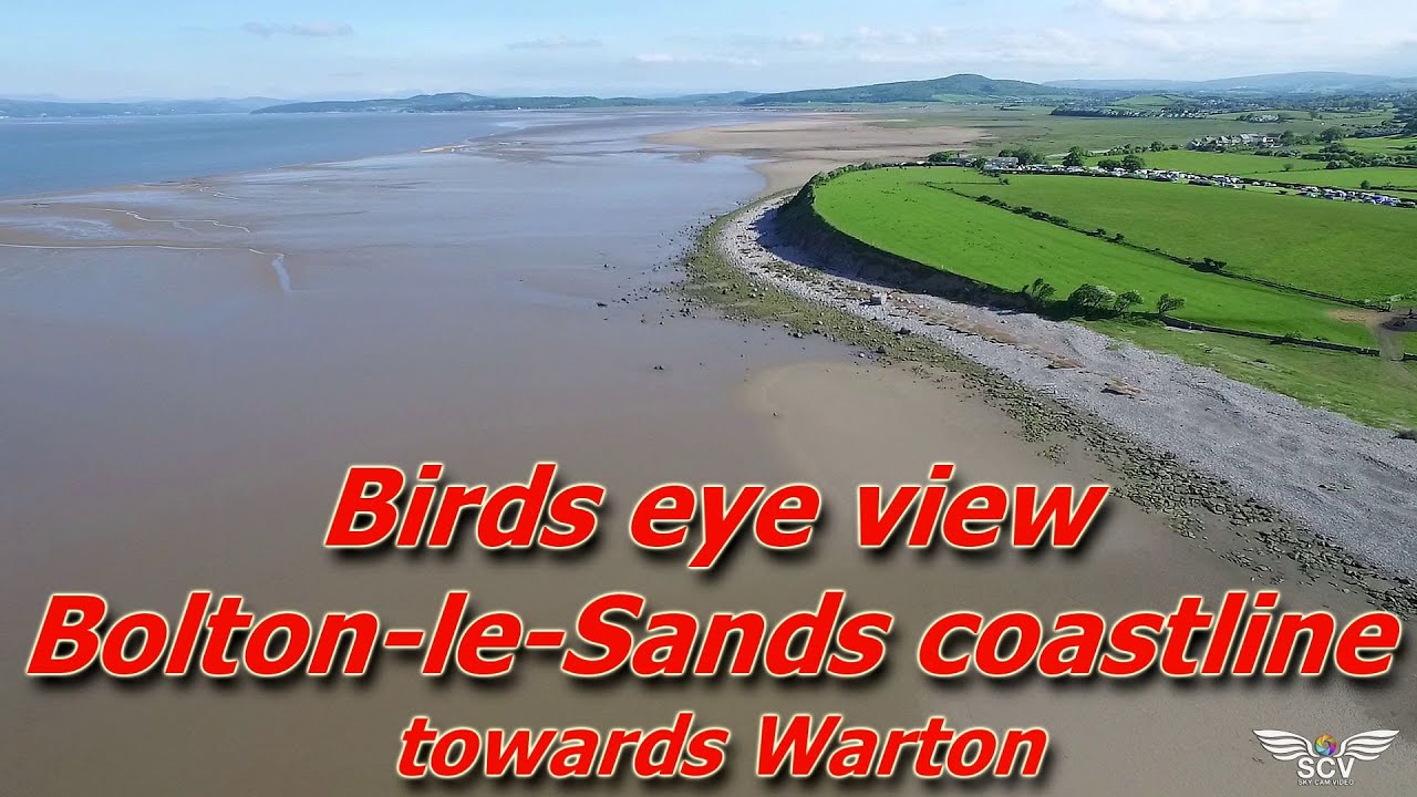 Birds Eye view HD video. Coastline BoltonleSands to Warton. (Bay No 3) YouTube