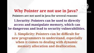 Why Pointer Are Not Use In Java..?|Java Pointer||Pointer