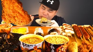 컵라면, 삼각김밥, 닭꼬치등 다양한 편의점 먹거리 먹방 리얼사운드 Social Eating Mukbangeating Show