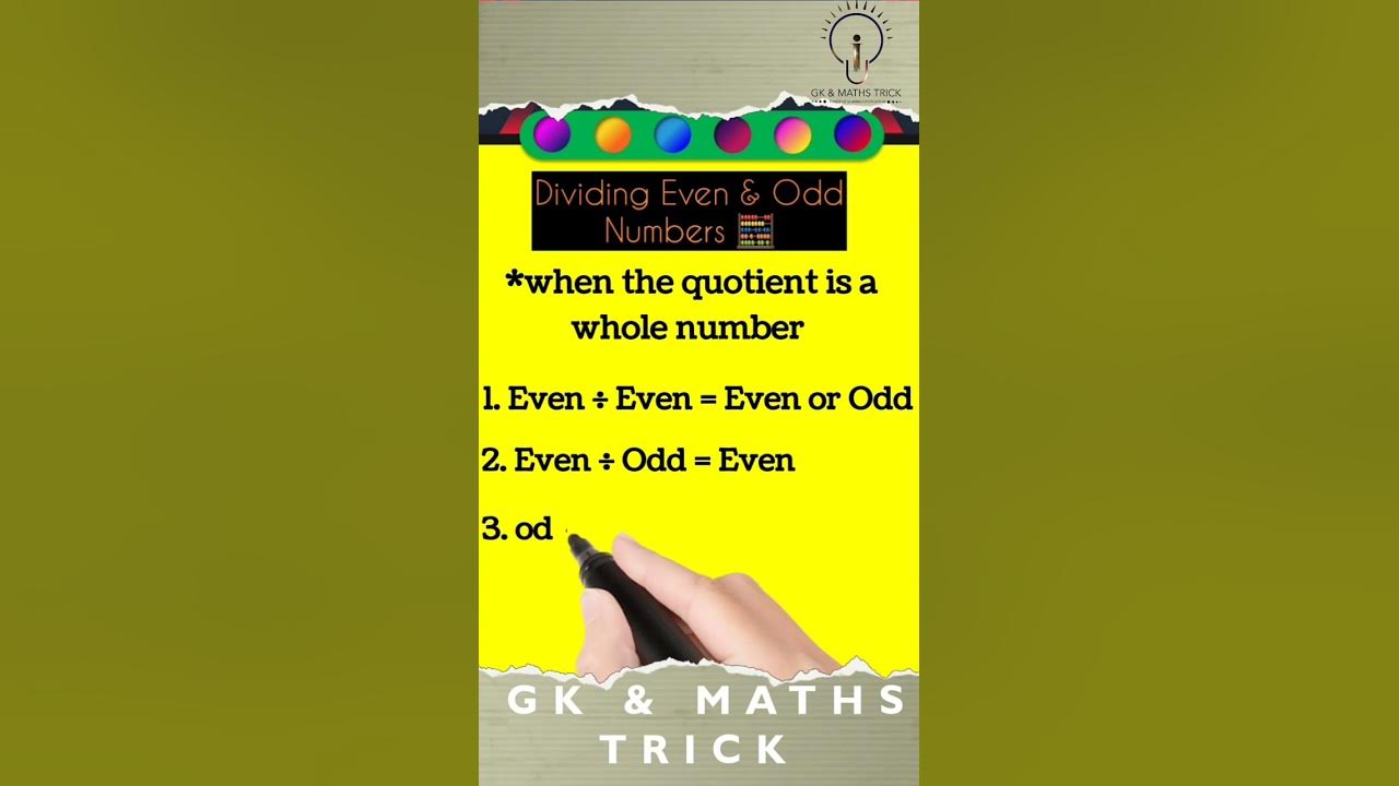 Dividing Even & Odd Number's Maths Trick 👍 YouTube