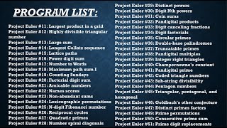 Project Euler #11 to #51 || HackerRank_Contest