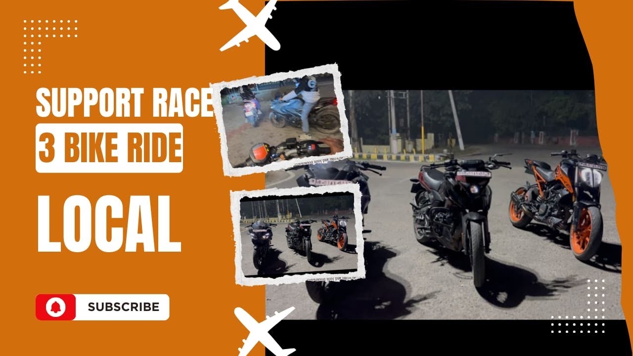 Support Race | 3 Bike Ride | Local Night Ride 🔥🏍️