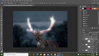 Glowing Gold Effect Object Manipulation||Deer antlers manipulation||Photoshop Tutorial|| Group Study