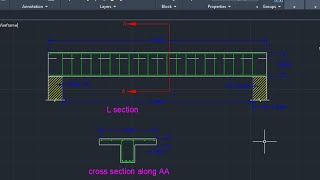 Drawing RCC Beam L-Section and cross section in AutoCad with sufficient explanation.