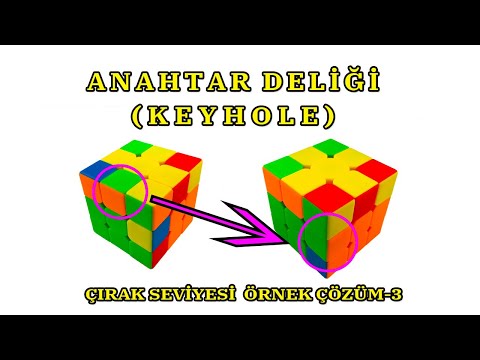 Rubik Küp Çözümü | Anahtar Deliği (Keyhole) Metodunu - Örnek Çözüm (Çırak Seviyesi-10)