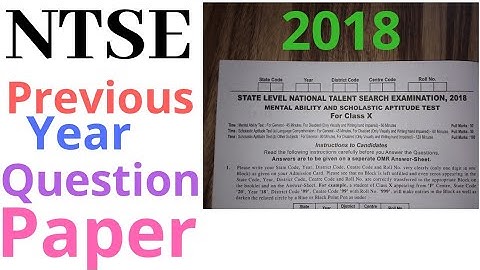 NTSE Class 10 Previous year question paper 2018