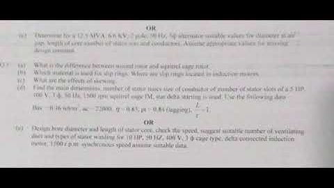Uit Rgpv Electrical Machine Design Part 2 (2K16)