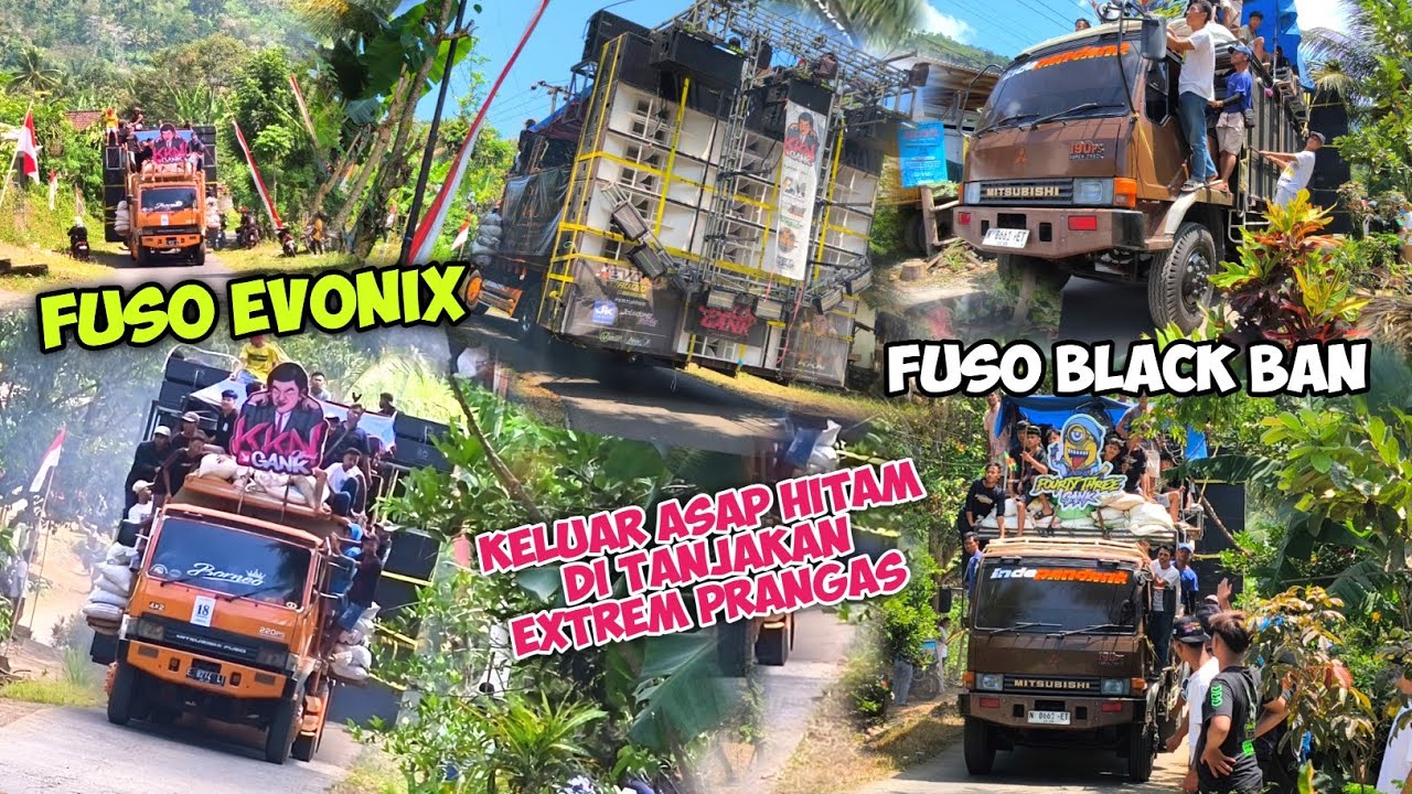 Sangat Menegangkan,,Fuso BLACK BAN & FUSO EVONIX Melewati Tanjakan Extrem Prangas 