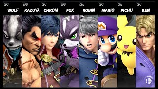 Wolf VS Kazuya VS Chrom VS Fox VS Robin VS Mario VS Pichu VS Ken LV 9 CPU Super Smash Bros Ultimate
