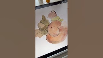 Watercolor drawing in Procreate. Cute Autumn Fox 🦊 #procreate #watercolor #illustration #digital