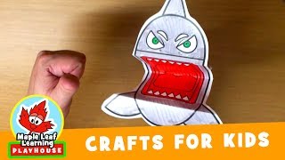 Shark Puppet Craft for Kids | Maple Leaf Learning Playhouse