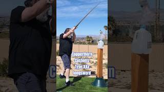 Backyard cutting with a type XXa longsword made by Copperthorn Customs/Colton Maag/Sterling Armory
