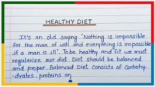 Healthy Diet Essay| Short Paragraph on Healthy Diet in English
