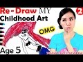 NEW Art vs OLD Art - Re - Draw, Colour My Childhood Art Work | Fun Art Video | Mei Yu