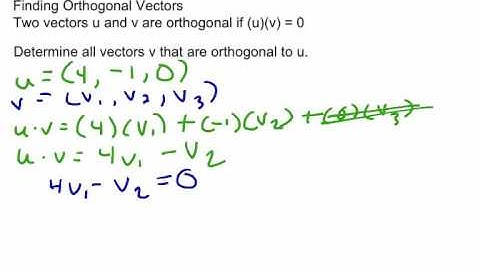 Linear Algebra-  Finding Orthogonal Vectors