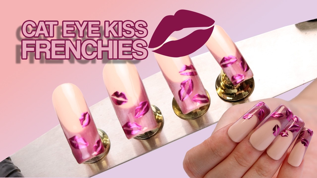 Французский маникюр «Кошачий глаз» 💋 | Маникюр ко Дню святого Валентина от Кенеди