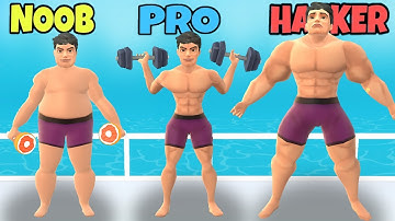 NOOB vs PRO vs HACKER in Idle Gym Life 3D