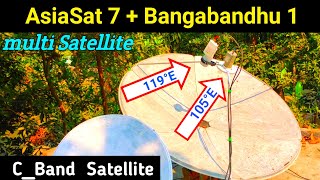 Multi Satellite Dish Setting With Asiasat7 And Bangabandhu1 On A Dish