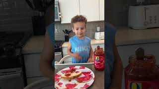 I tried Hailey Biebers Viral Pizza Toast #shorts