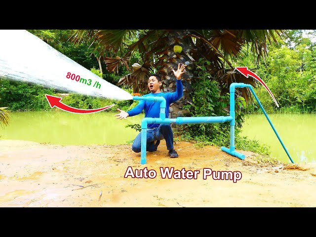 Free electricity | I turn PVC pipe into a water pump at home free no need electricity power class=