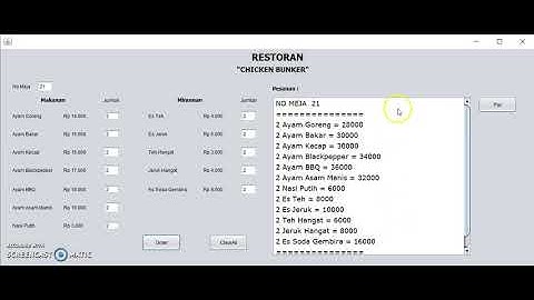 [Demo Tugas PBO] Aplikasi Java Menu Makanan Restoran