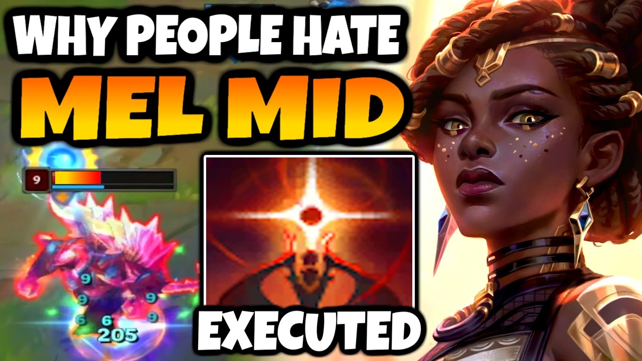 This is why people HATE MEL MID. You can't lane against her when she gets fed.