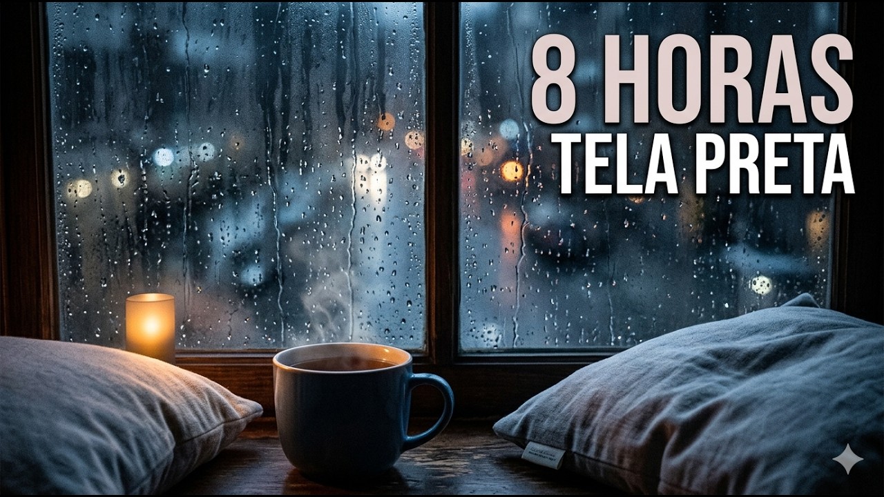 CHUVA FORTE PARA DORMIR 🌧 8 HORAS | Tela Preta + Trovões (Sono Profundo)