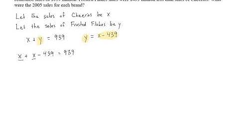 Systems of Equations Word Problems - Problem 1