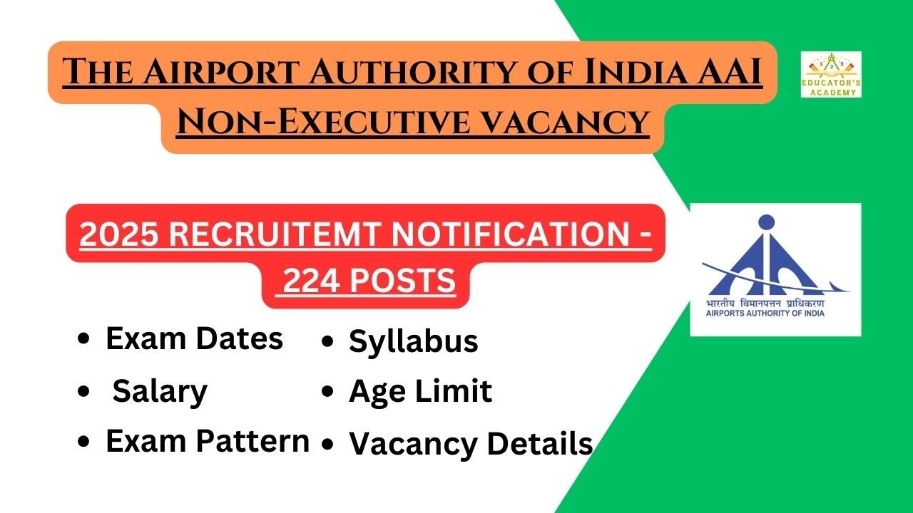 The Airport Authority of India AAI Non-Executive Recruitment 2025 OUT ...
