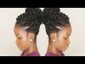 FLAT TWIST UPDO USING MARLEY BRAIDING HAIR | WINTER PROTECTIVE STYLE PT. 2