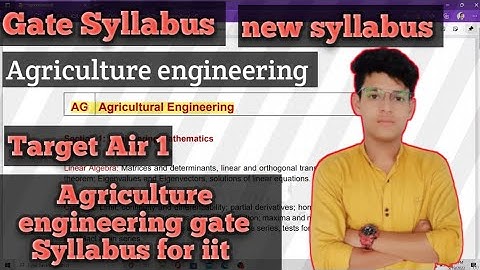 Agricultural engineering syllabus for gate examination//new syllabus#mathtech