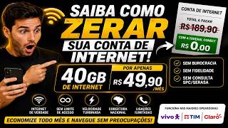 SAIBA COMO ZERAR SUA CONTA DE INTERNET | 40GB POR R$49,90 + CASHBACK + CINEMA GRÁTIS