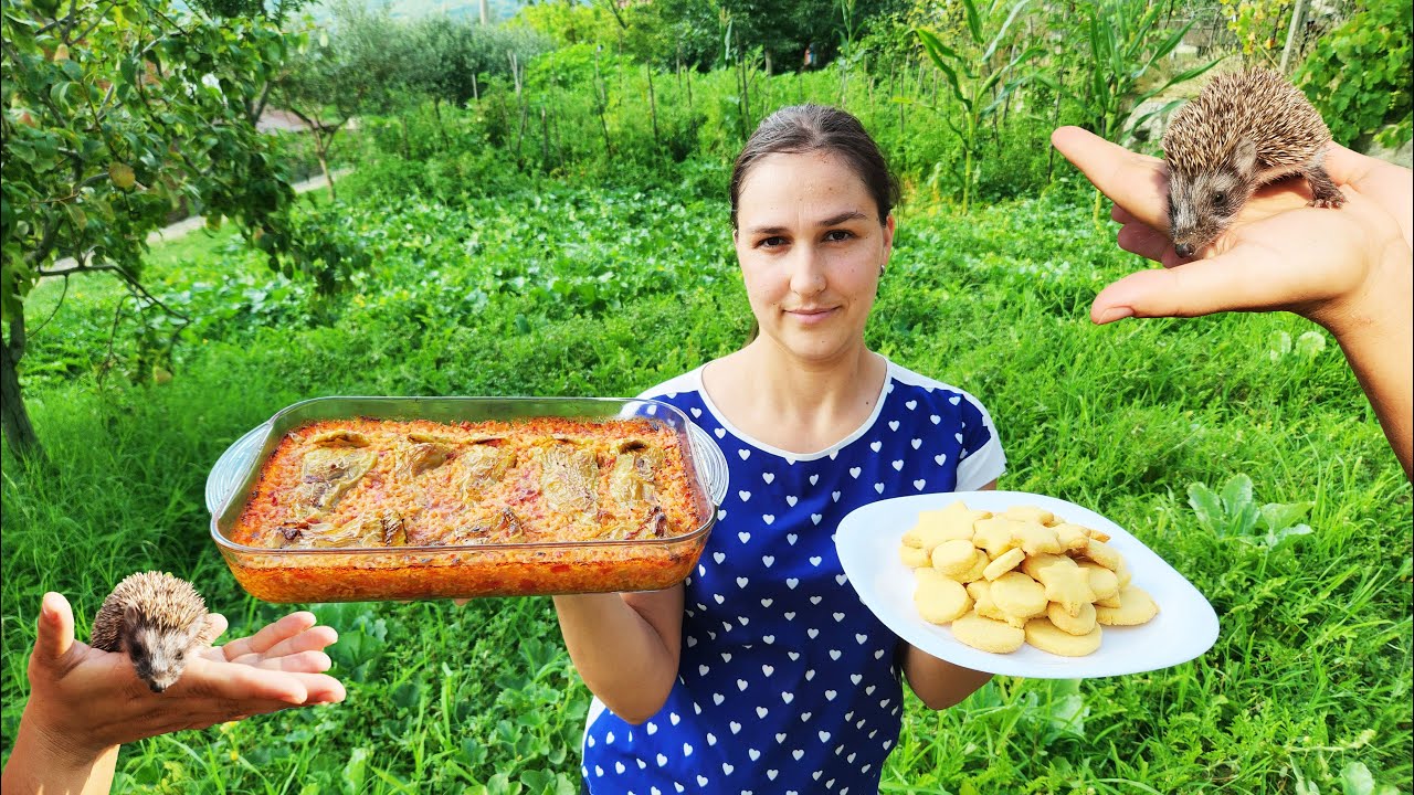 Tavë me speca të mbushur dhe biskota me gjalpë - Jeta në Fshat - Albanian Vilage Life