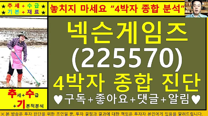 넥슨게임즈(225570)4차원종목진단및향후주가전망 추수기(추수)전문가