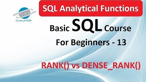 analytical functions in oracle explained with real examples - Rank vs dense rank in Oracle