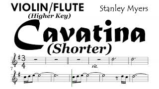 Cavatina Violin Flute Higher Key Shorter Sheet Music Backing Partitura Stanley Myers The Deer Hunter