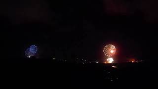 Lewes fireworks Bonfire Night 2023 seen from Kingston from drone